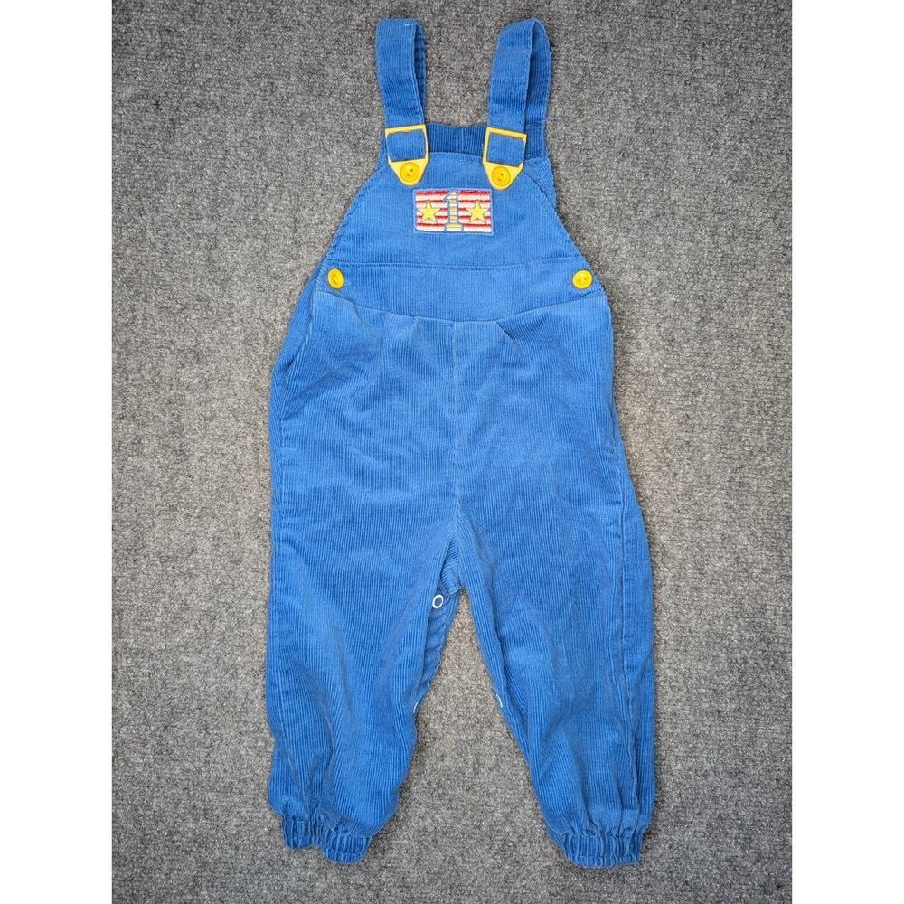 Vintage Buster Brown 12 Months Overalls #1 One Year Birthday Blue Corduroy‎